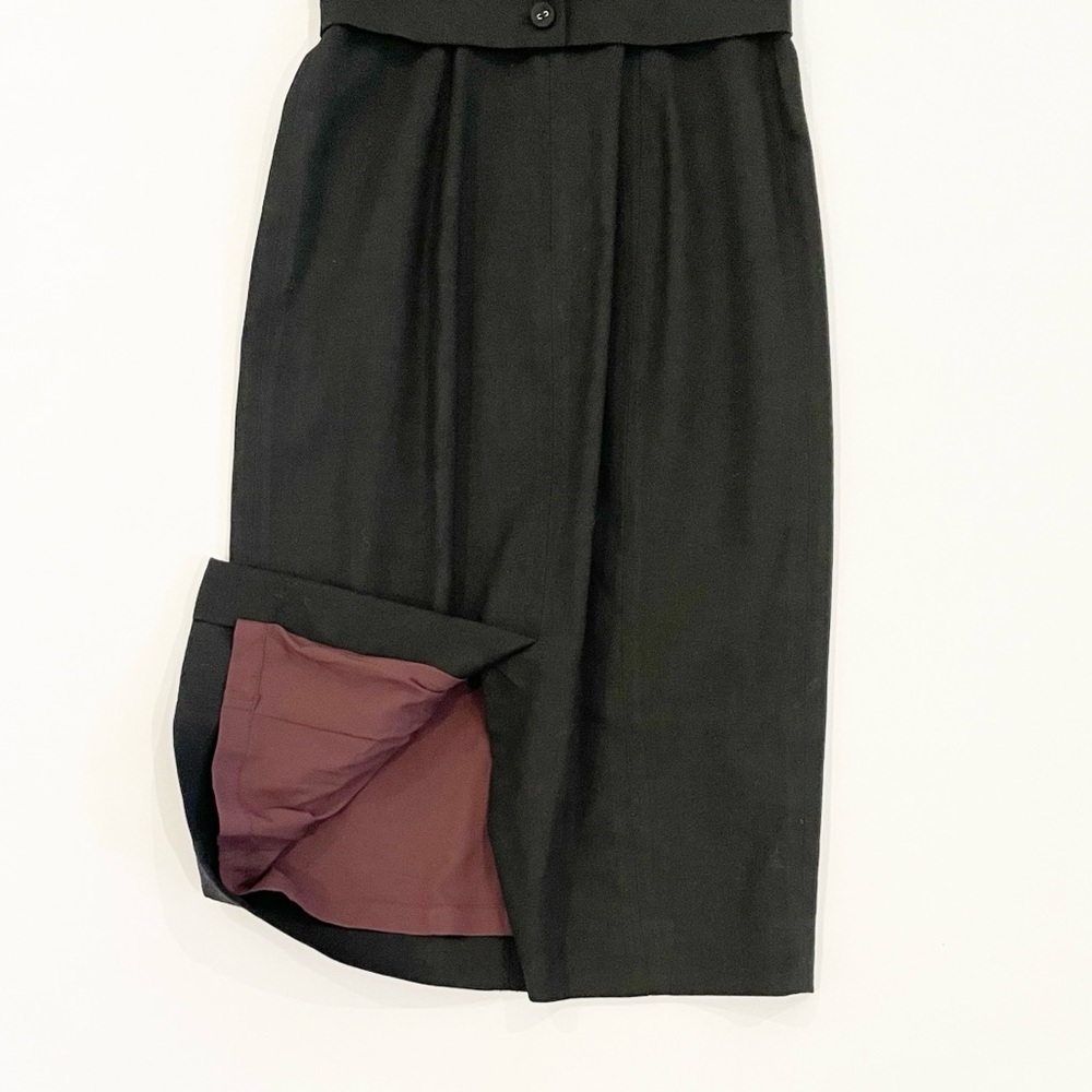 Rebecca Taylor Cross Front V Neck Wool Linen Midi Pencil Dress - Picture 11 of 11